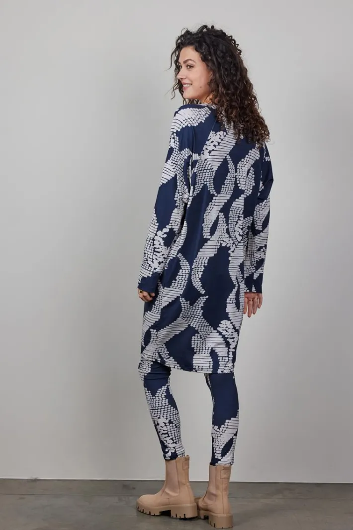 DiDi Basic legging in Darkblue met Dancing dots print- Leggings | Lange Broeken