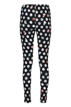 DiDi Basic legging in Black with Coral cove print- Leggings | Lange Broeken