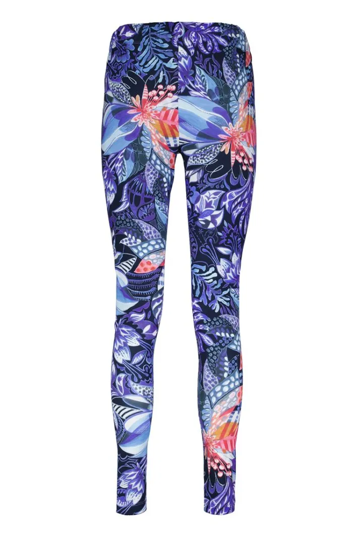DiDi Basic legging print in darkblue with Azur Fusion print- Leggings | Lange Broeken