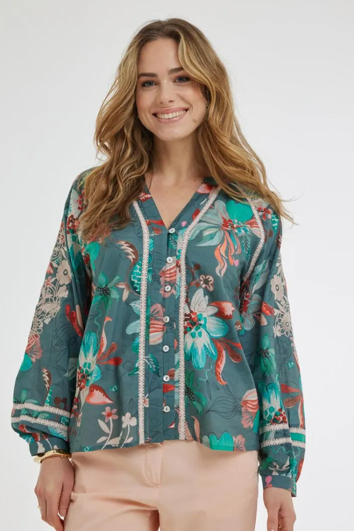 DiDi Blouse Abby Atlantic Reflection print- Blouses