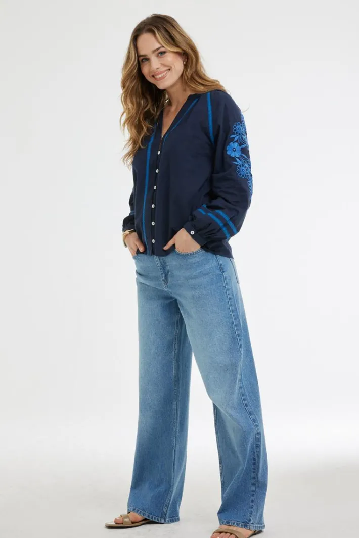 DiDi Blouse Abby Dark blue- Blouses