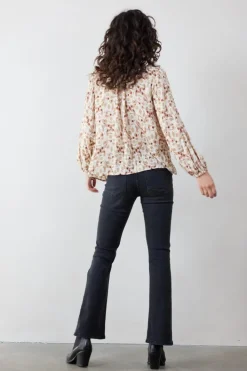 DiDi Blouse Adore Ecru Happy leaves print- Blouses