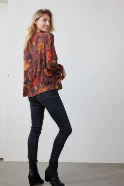 DiDi Blouse Adore Red Woodland print- Blouses