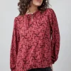 DiDi Blouse Adore Rose Happy leaves print- Blouses