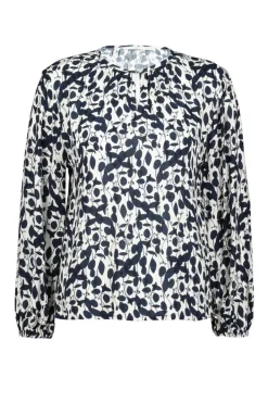 DiDi Blouse Adore Sand Blue Happy leaves print- Blouses