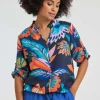 DiDi Blouse Billy Blue Tropicalia print- Blouses