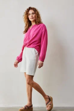 DiDi Blouse Chandy in Raspberry pink- Blouses