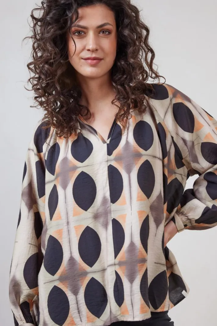 DiDi Blouse Cherish Sand Monsoon print- Blouses
