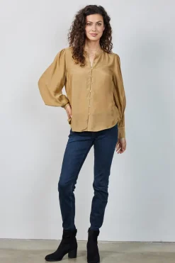 DiDi Blouse Delight Kelp sand- Blouses