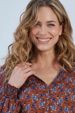 DiDi Blouse Fiesta Brown Waterside XS print- Blouses