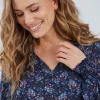 DiDi Blouse Fiesta Dark blue Waterside XS print- Blouses