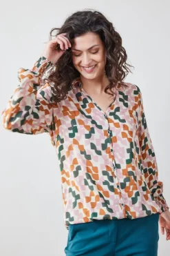 DiDi Blouse Fiesta Ecru Rhythm print- Blouses