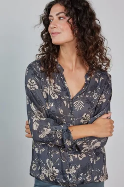DiDi Blouse Fiesta in Grey ensemble print- Blouses