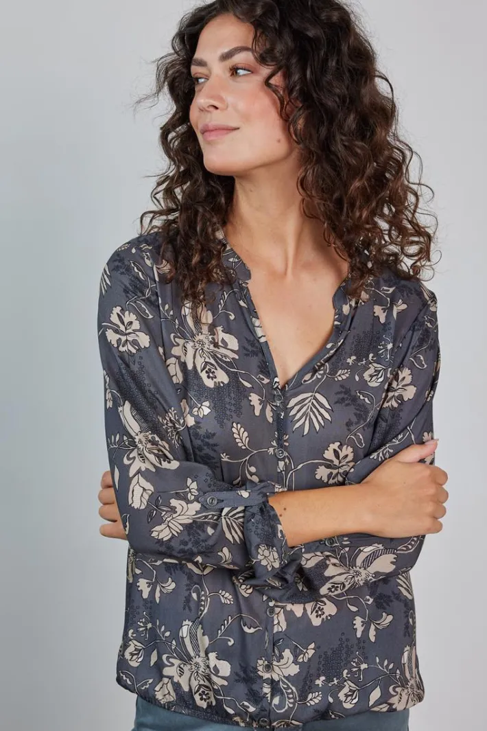 DiDi Blouse Fiesta in Grey ensemble print- Blouses