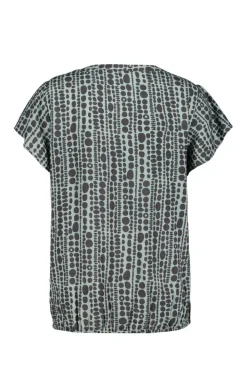 DiDi Blouse Flare in granite green with dots is a row print- Blouses