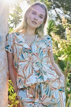 DiDi Blouse Harper in de Offwhite with Maritimo print.- Blouses