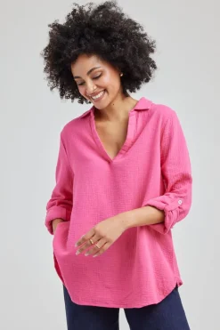DiDi Blouse Lilo in Raspberry pink- Blouses