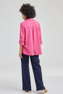 DiDi Blouse Lilo in Raspberry pink- Blouses