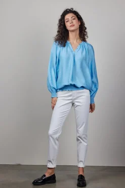 DiDi Blouse Lima in Baltic Sea blue- Blouses