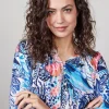 DiDi Blouse Lima in offwhite with Azur Fusion print- Blouses