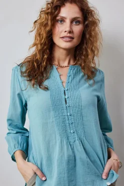 DiDi Blouse Lucy in Dusty Turqoise- Blouses