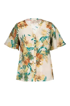 DiDi Blouse Manna Offwhite Rising sun print- Blouses