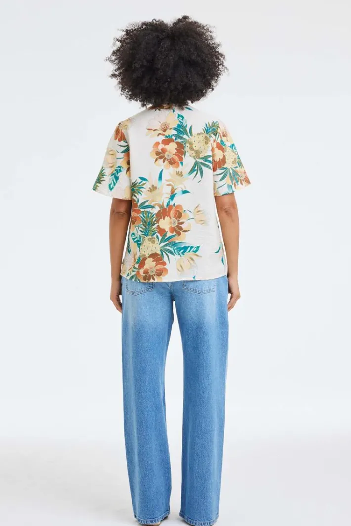 DiDi Blouse Manna Offwhite Rising sun print- Blouses
