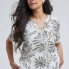 DiDi Blouse Moana Offwhite Palmer print- Blouses