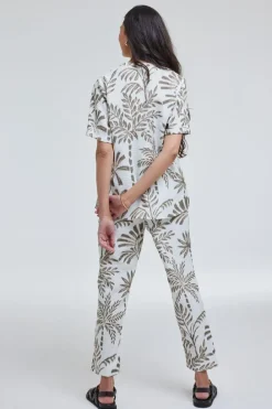 DiDi Blouse Moana Offwhite Palmer print- Blouses