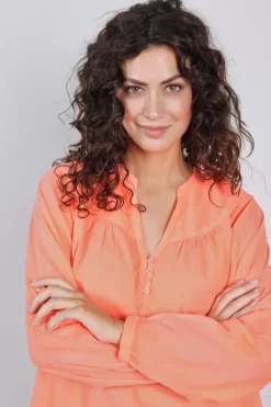 DiDi Blouse Nelsa Neon orange- Blouses