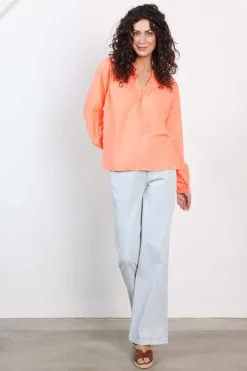 DiDi Blouse Nelsa Neon orange- Blouses