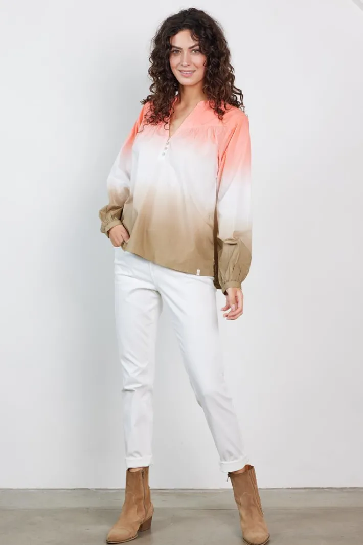 DiDi Blouse Nelsi dip dye Neon orange- Blouses
