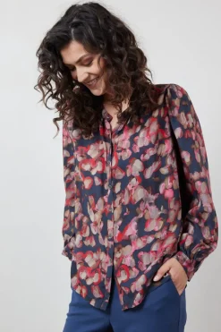 DiDi Blouse Nilly Darkblue Dewdrop print- Blouses