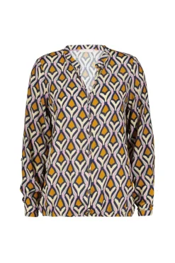 DiDi Blouse Nyssa in offwhite with cosmic dreams print- Blouses