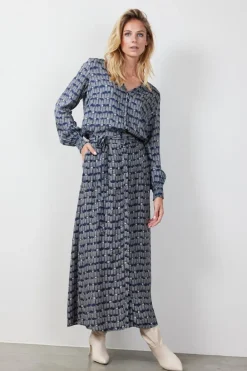 DiDi Blouse Party Dark blue Glow print- Blouses
