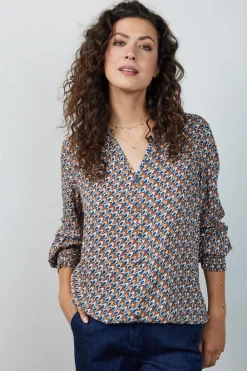 DiDi Blouse Party Sand Plume print- Blouses