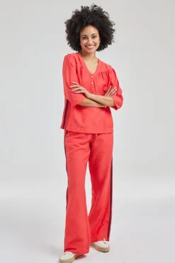 DiDi Blouse Pearl in Rose red- Blouses