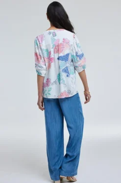DiDi Blouse Rise Bitmap print- Blouses
