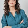 DiDi Blouse Sari Dark sea green- Blouses