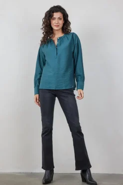 DiDi Blouse Sari Dark sea green- Blouses