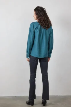 DiDi Blouse Sari Dark sea green- Blouses