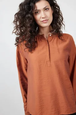 DiDi Blouse Sari Ginger brown- Blouses