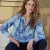 DiDi Blouse Sari Light green Fineliner print- Blouses