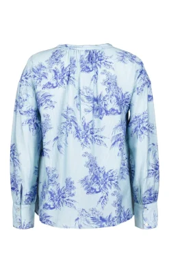 DiDi Blouse Sari Light green Fineliner print- Blouses