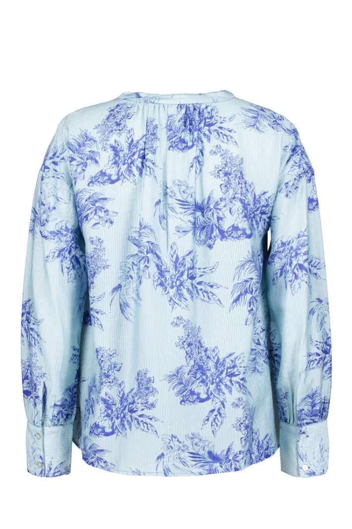 DiDi Blouse Sari Light green Fineliner print- Blouses