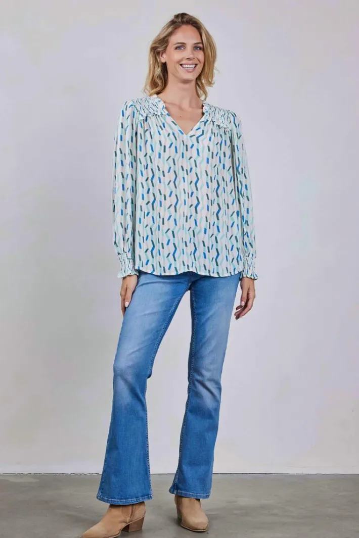 DiDi Blouse Vienna Offwhite Imperial print- Blouses
