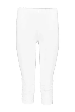 DiDi Capri legging ruffle in white- Leggings | Basics