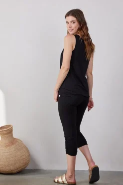 DiDi Capri legging ruffle in zwart- Leggings | Basics