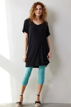 DiDi Capri leggings ruffle in Dusty turquoise- Leggings | Basics