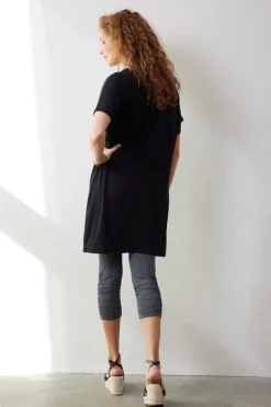 DiDi Capri leggings ruffle in Dark shadow grey- Leggings | Basics